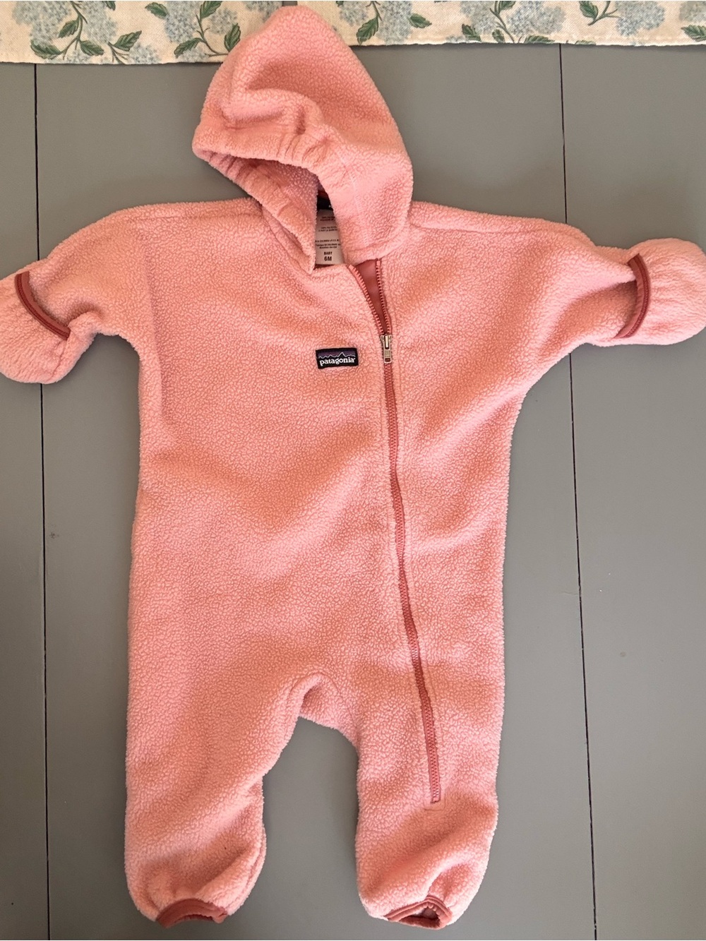 Patagonia Pink Hooded Fleece One-Piece for Kids